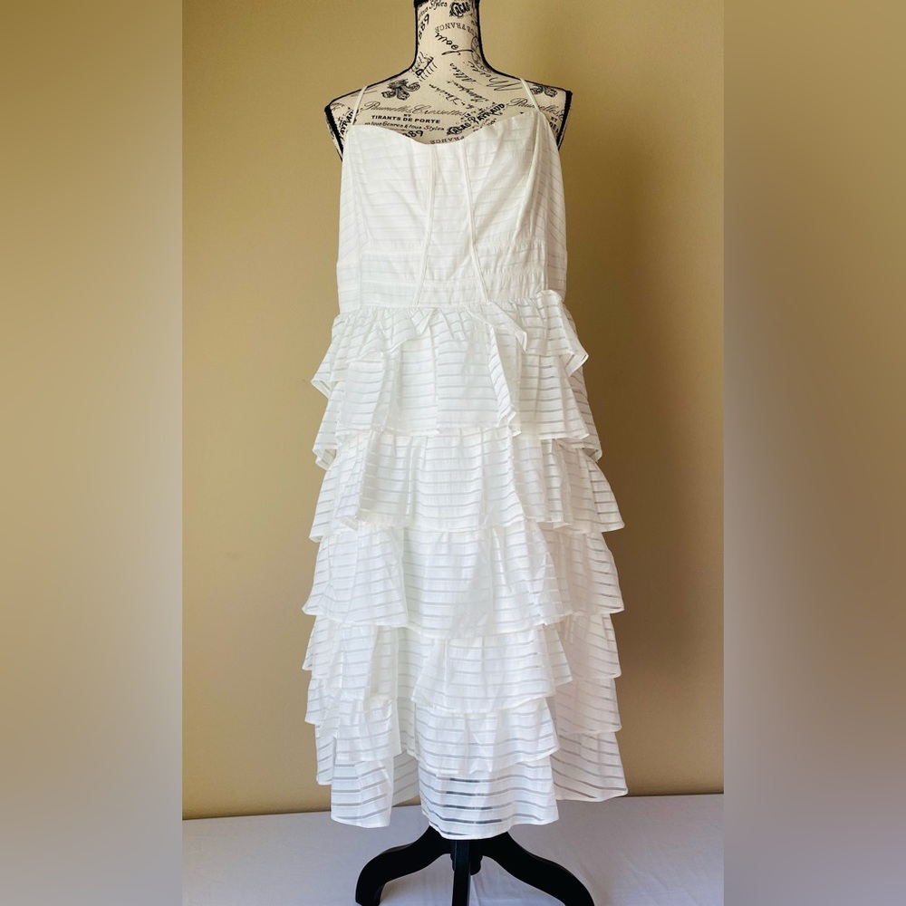 NWT BARDOT Ruffle Tiered Spaghetti Strap Dress Org $110